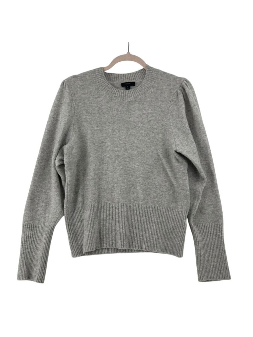 J.Crew Sweater Women's M Gray Pullover Ribbed Crewneck Wool & Alpaca Blend